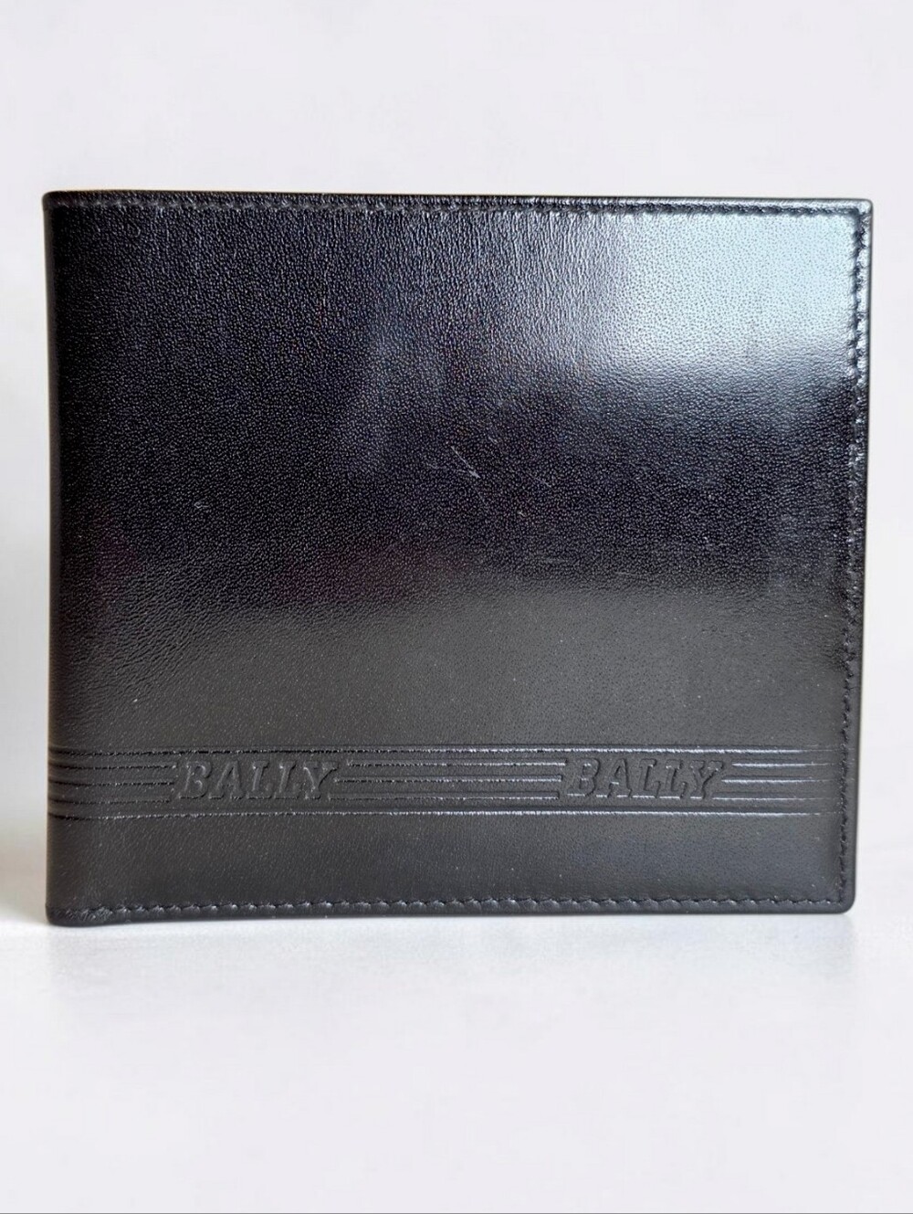 BALLY Bifold Slim Leather Wallet Mens